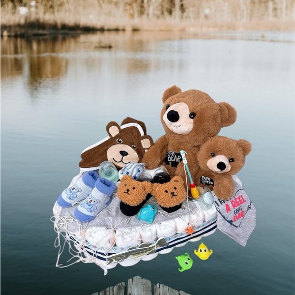 Fisherman Diaper Cake, Boat Diaper Cake